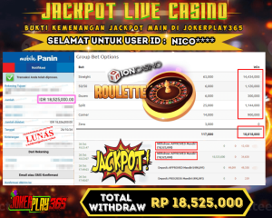 JOKERPLAY365  BUKTI JACKPOT LIVE CASINO